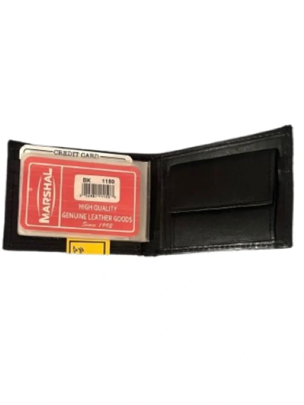 New Mens Marshal Black cowhide’ Leather Bi-Fold Wallet
